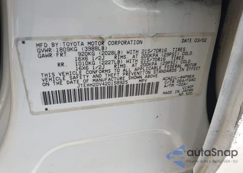 2002 Toyota Rav4 from USA, damaged, VIN JTEHH20V420158925